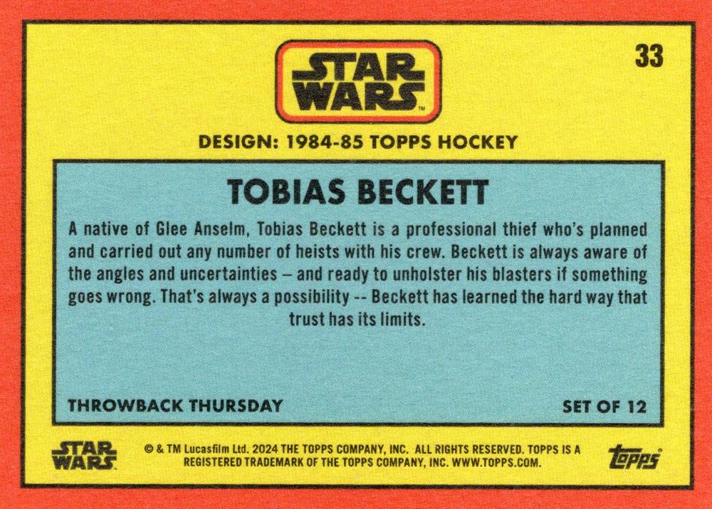Tobias Beckett starwars card collectible - Main Image 2