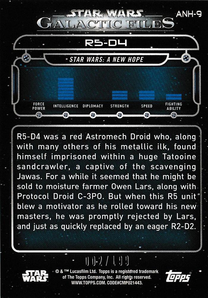 R5-D4  starwars card collectible - Main Image 2