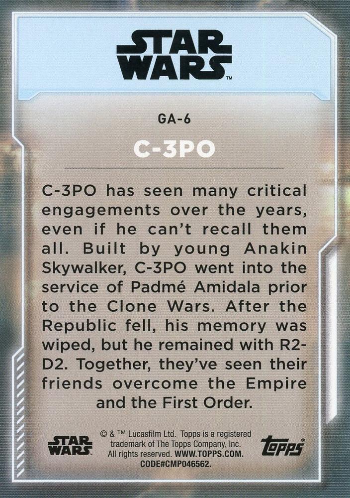C-3PO  starwars card collectible - Main Image 2