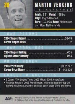 Martin Verkerk  tennis card collectible - Main Image 2