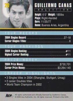 Guillermo Canas  tennis card collectible - Main Image 2