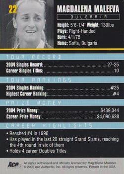 Magdalena Maleeva  tennis card collectible - Main Image 2