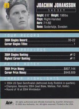 Joachim Johansson  tennis card collectible - Main Image 2