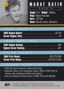Marat Safin  tennis card collectible - Main Image 2