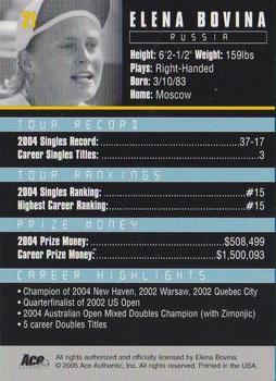 Elena Bovina  tennis card collectible - Main Image 2