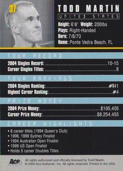 Todd Martin  tennis card collectible - Main Image 2