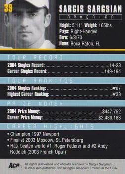 Sargis Sargsian  tennis card collectible - Main Image 2