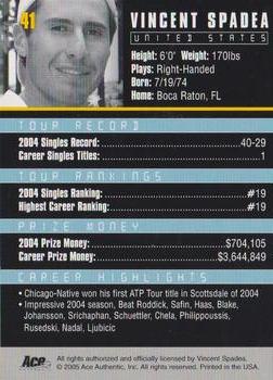 Vince Spadea  tennis card collectible - Main Image 2