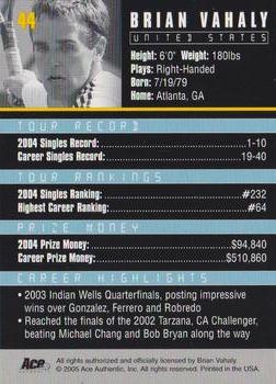 Brian Vahaly  tennis card collectible - Main Image 2