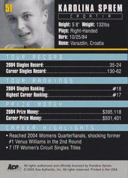 Karolina Sprem  tennis card collectible - Main Image 2