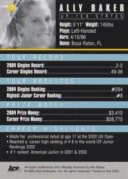 Ally Baker  tennis card collectible - Main Image 2