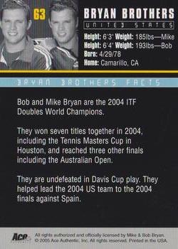 Bryan Brothers (Bob Bryan / Mike Bryan)  tennis card collectible - Main Image 2
