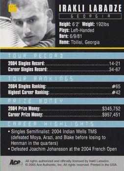 Irakli Labadze  tennis card collectible - Main Image 2