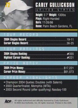 Carly Gullickson  tennis card collectible - Main Image 2
