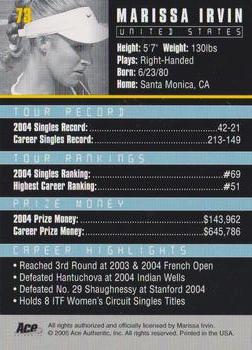 Marissa Irvin  tennis card collectible - Main Image 2