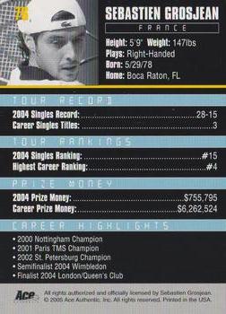 Sebastien Grosjean  tennis card collectible - Main Image 2