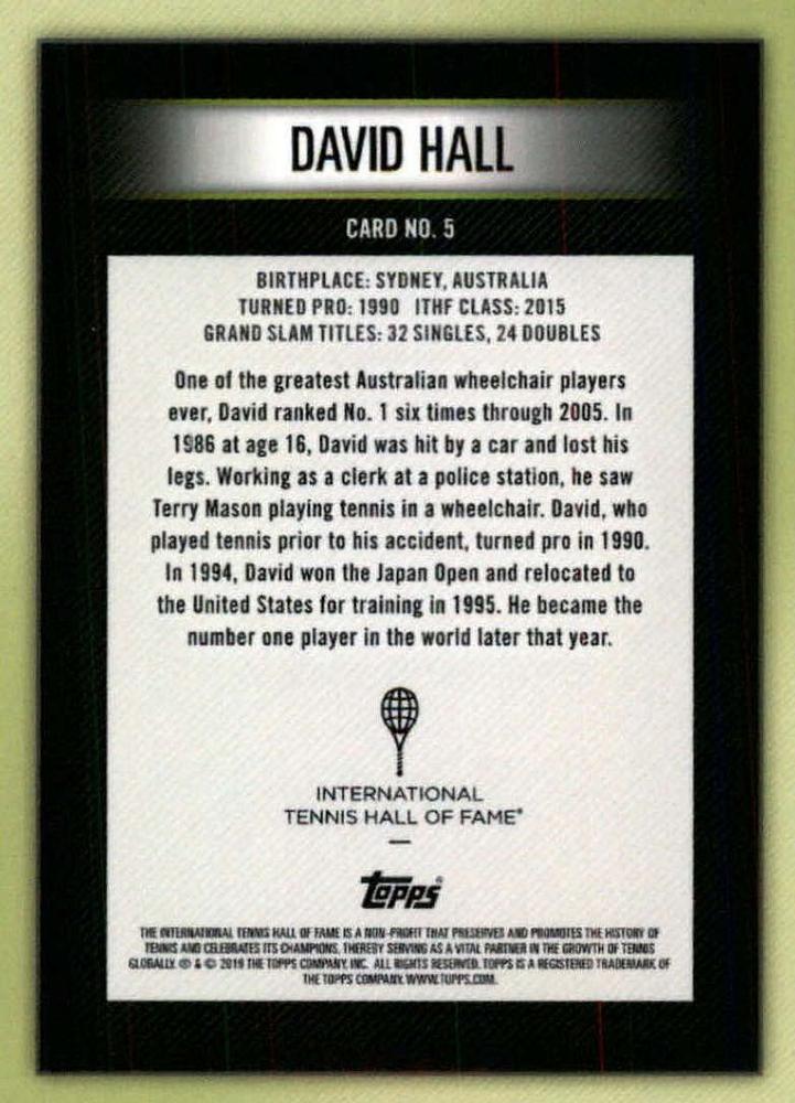David Hall  tennis card collectible - Main Image 2