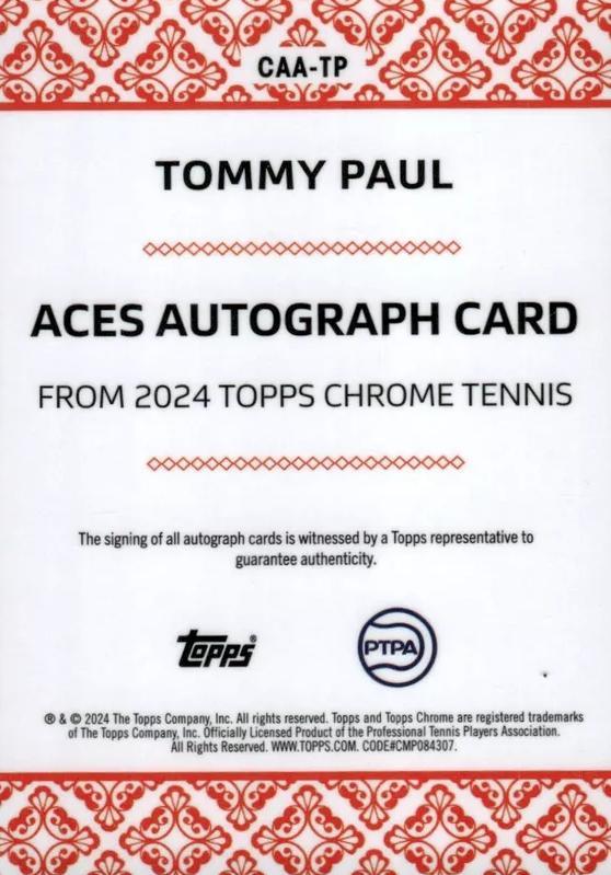 Tommy Paul  tennis card collectible - Main Image 2