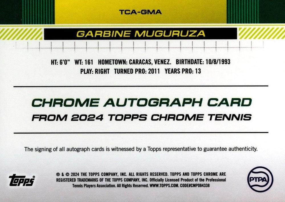 Garbine Muguruza  tennis card collectible - Main Image 2
