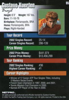 Gustavo Kuerten  tennis card collectible - Main Image 2