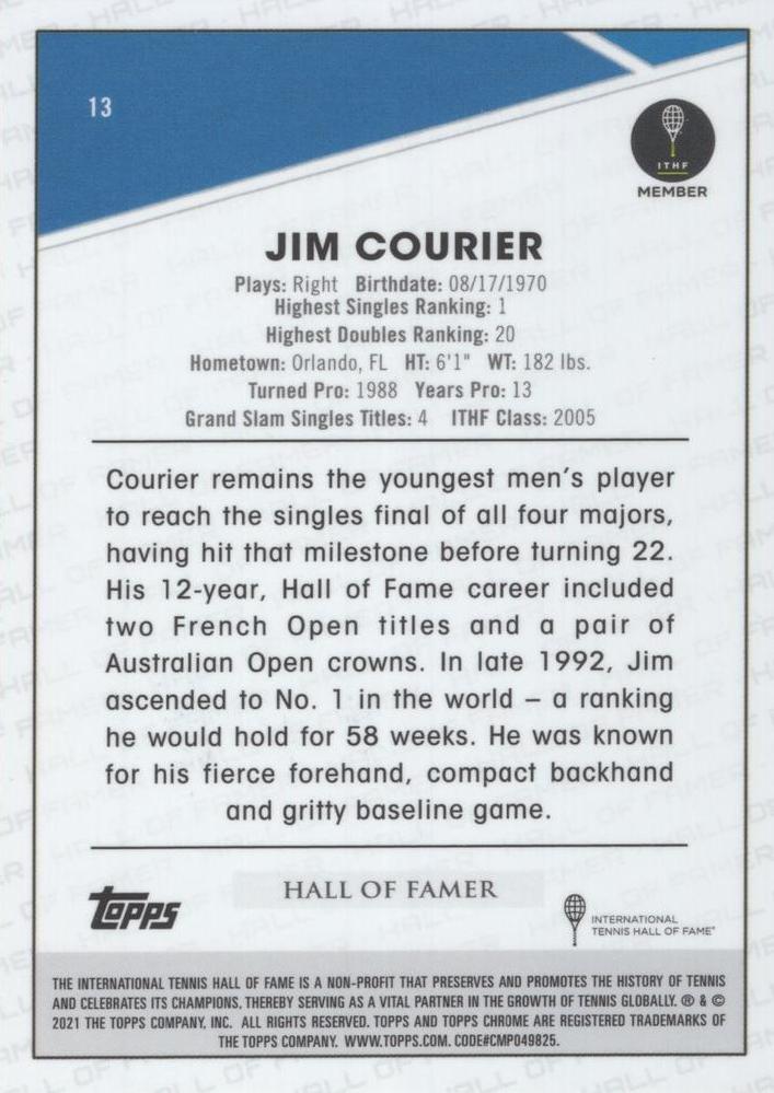 Jim Courier  tennis card collectible - Main Image 2