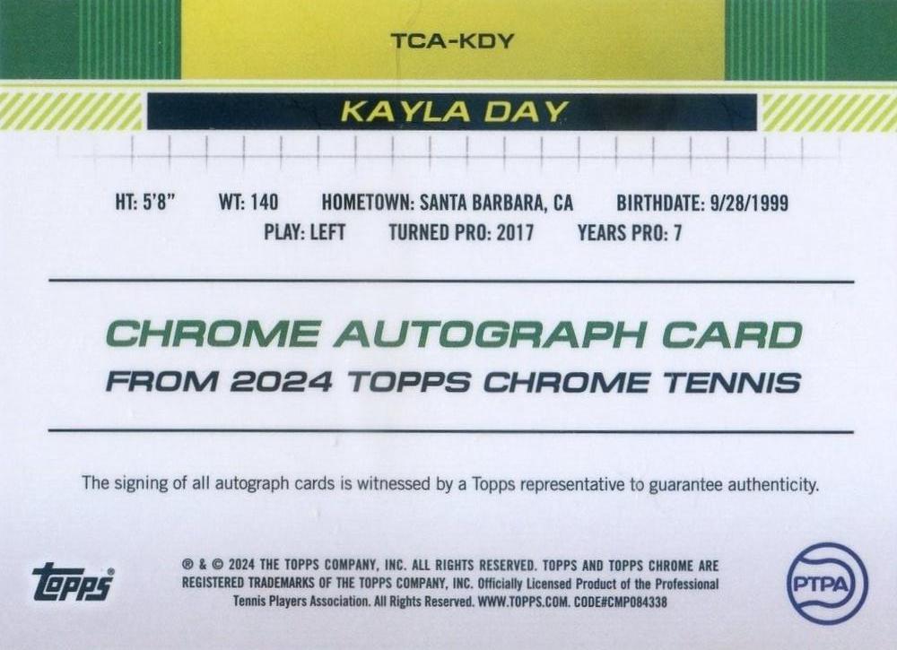 Kayla Day  tennis card collectible - Main Image 2