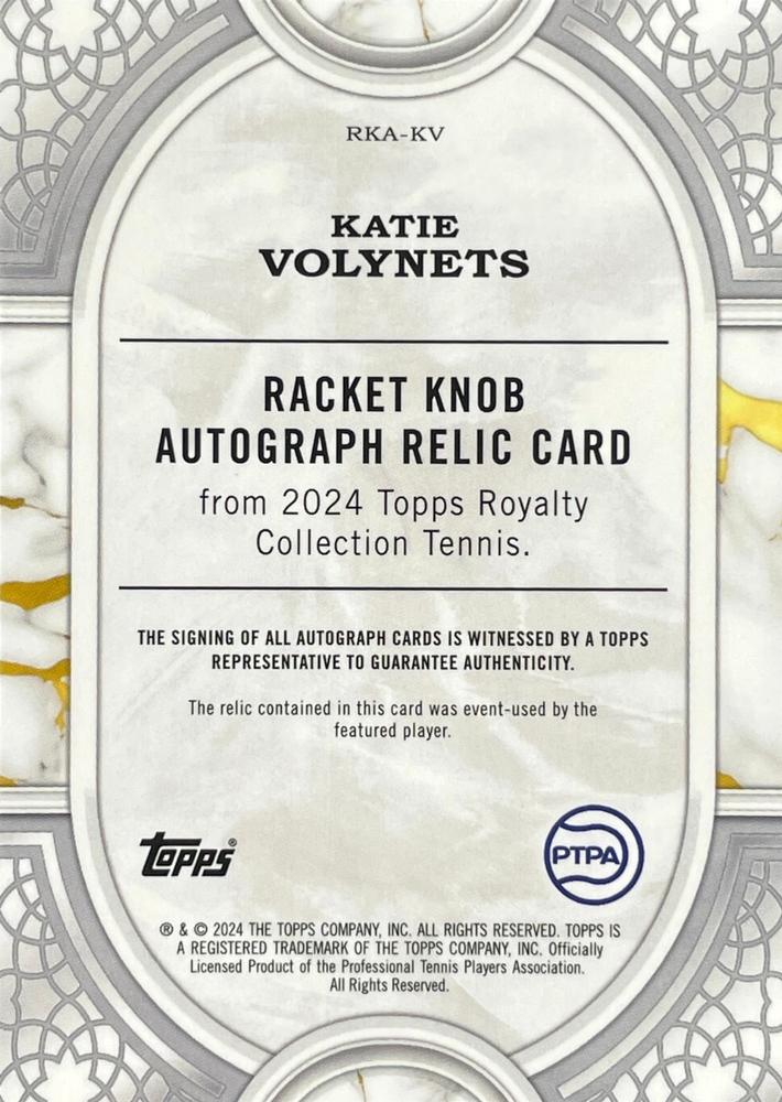 Katie Volynets  tennis card collectible - Main Image 2