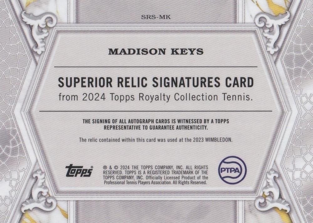 Madison Keys  tennis card collectible - Main Image 2