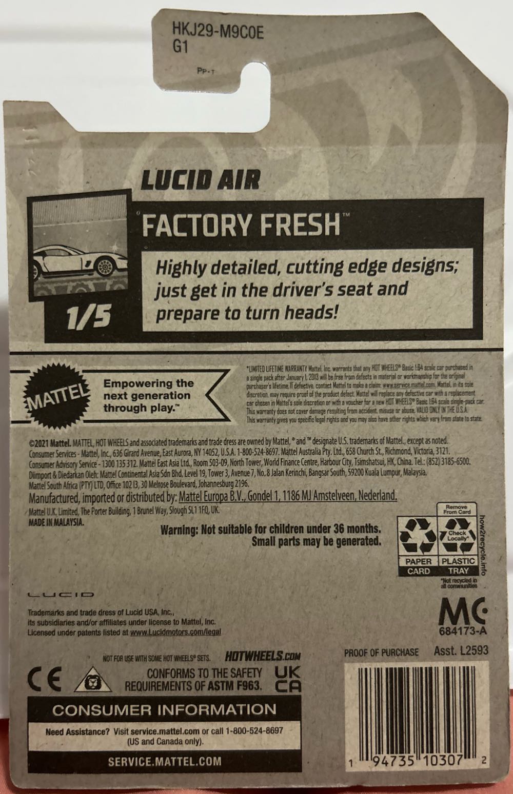 Lucid Air - Factory Fresh™ toy car collectible [Barcode 194735103065] - Main Image 2
