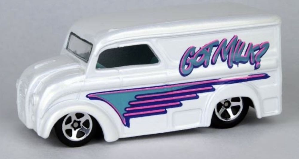 *’Dairy Delivery’, White w/Pink & Teal ’Got Milk’ Tampos’ - Hot Wheels: 1998 First Editions toy car collectible - Main Image 4