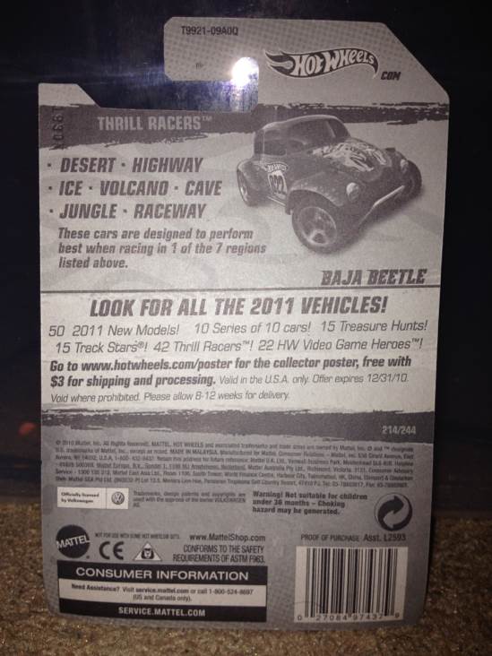 Baja Beetle (Lnm) - Thrill Racers - Jungle ’11 toy car collectible - Main Image 2