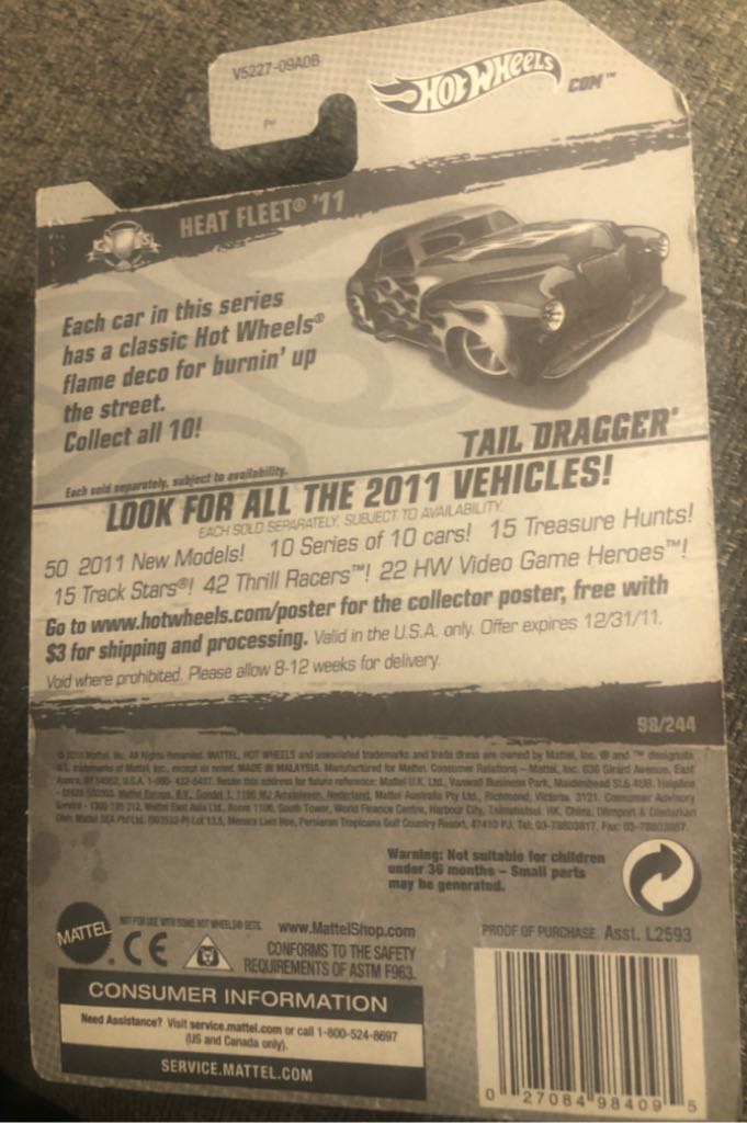 Tail Dragger - Heat Fleet ’11 toy car collectible - Main Image 2