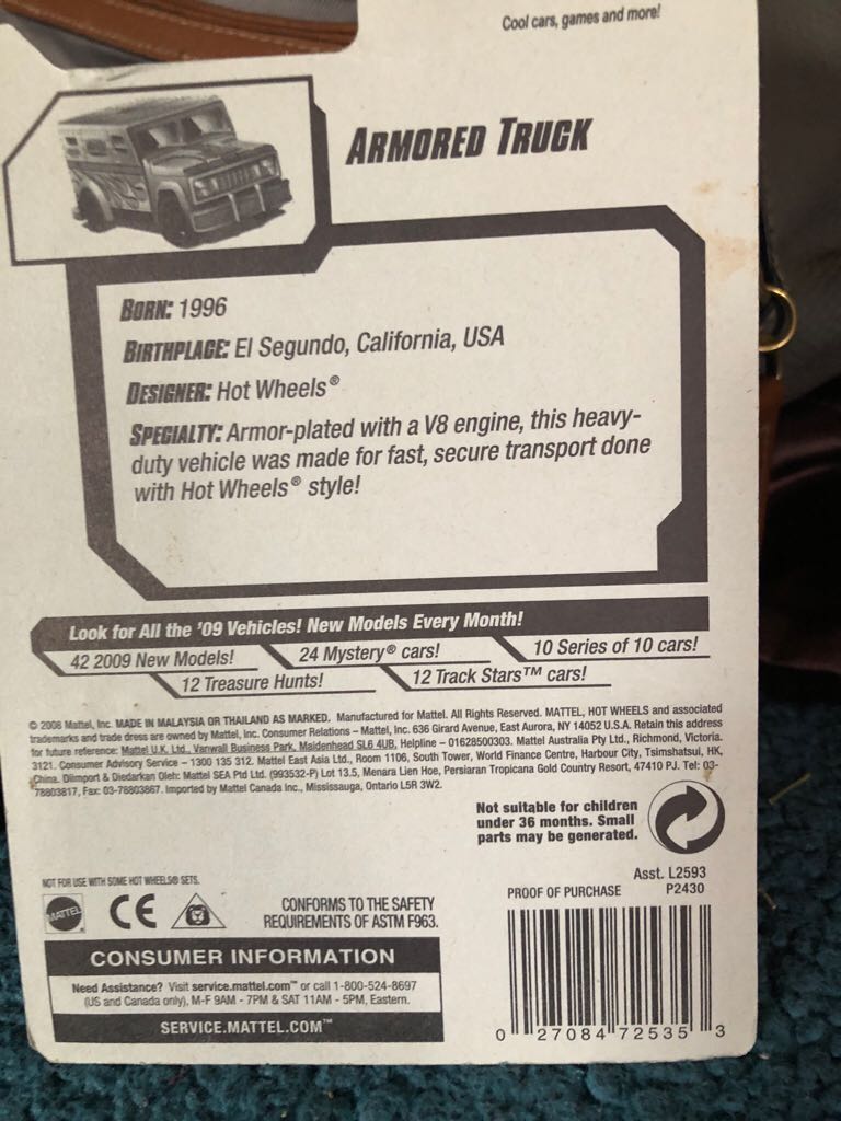 Armored Truck - HW City Works toy car collectible - Main Image 2