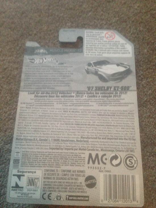 ’67 Shelby GT-500 - 2011 HW Premiere toy car collectible - Main Image 2