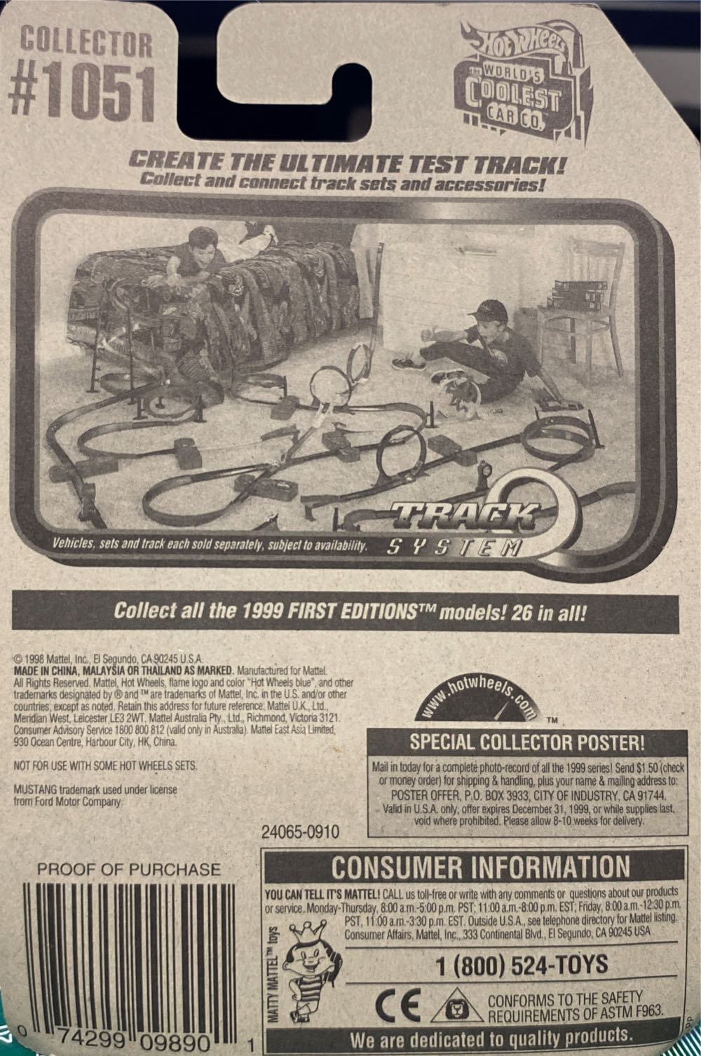 ’65 Mustang Convertible - Hot Wheels Mattel toy car collectible - Main Image 3