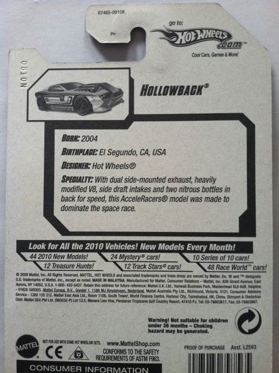 Hollowback - HW Track Stars toy car collectible - Main Image 2