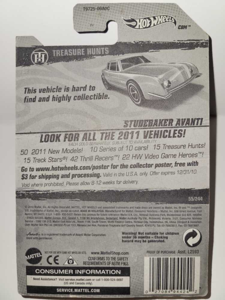 Studebaker Avanti - 2011 Treasure Hunt toy car collectible - Main Image 4
