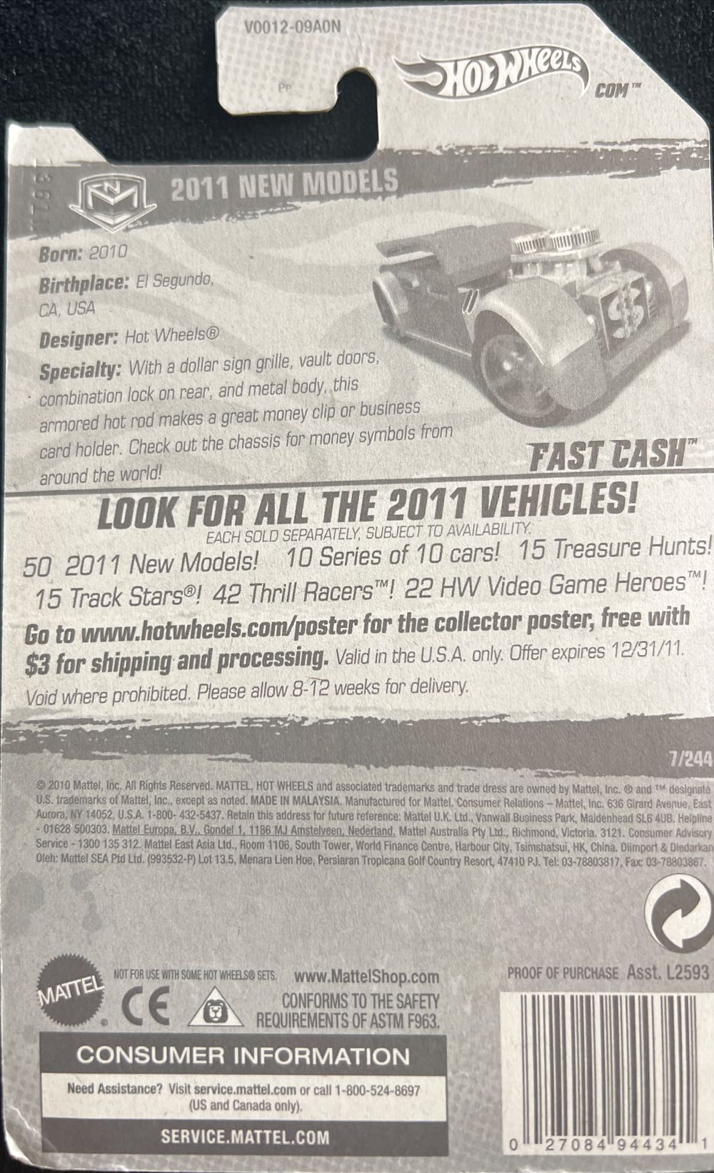 Fast Cash ‘11 - 2011 New Models toy car collectible - Main Image 3