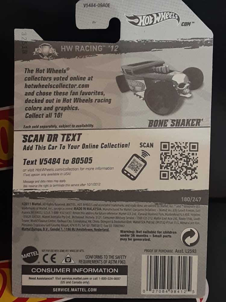 Bone Shaker - HW Racing toy car collectible - Main Image 3