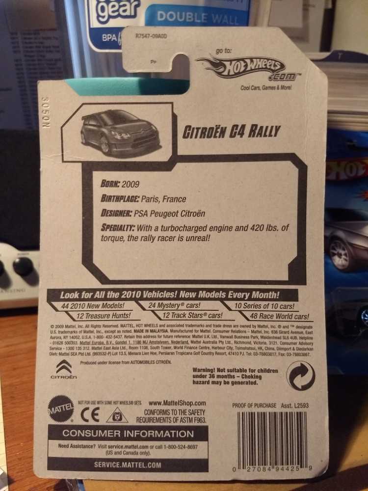 Citroen C4 Rally - 2010 All Stars toy car collectible [Barcode 027084944259] - Main Image 2