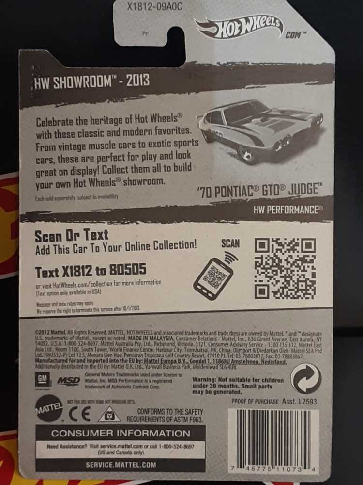 Pontiac GTO Judge ’70 - HW Performance toy car collectible - Main Image 3