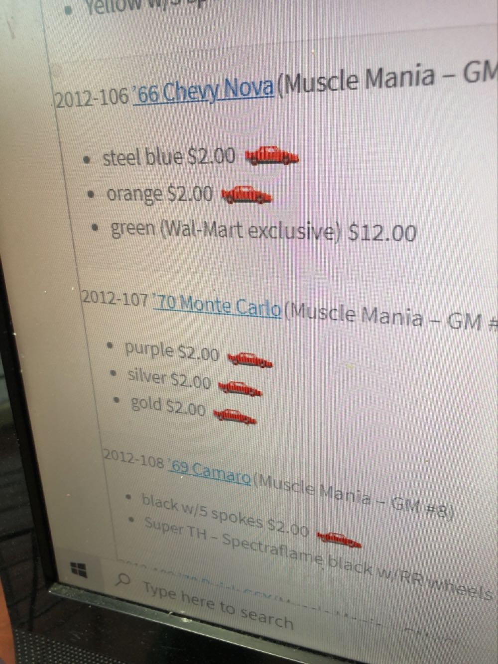 ’70 Monte Carlo - Muscle Mania - GM ’12 toy car collectible - Main Image 3