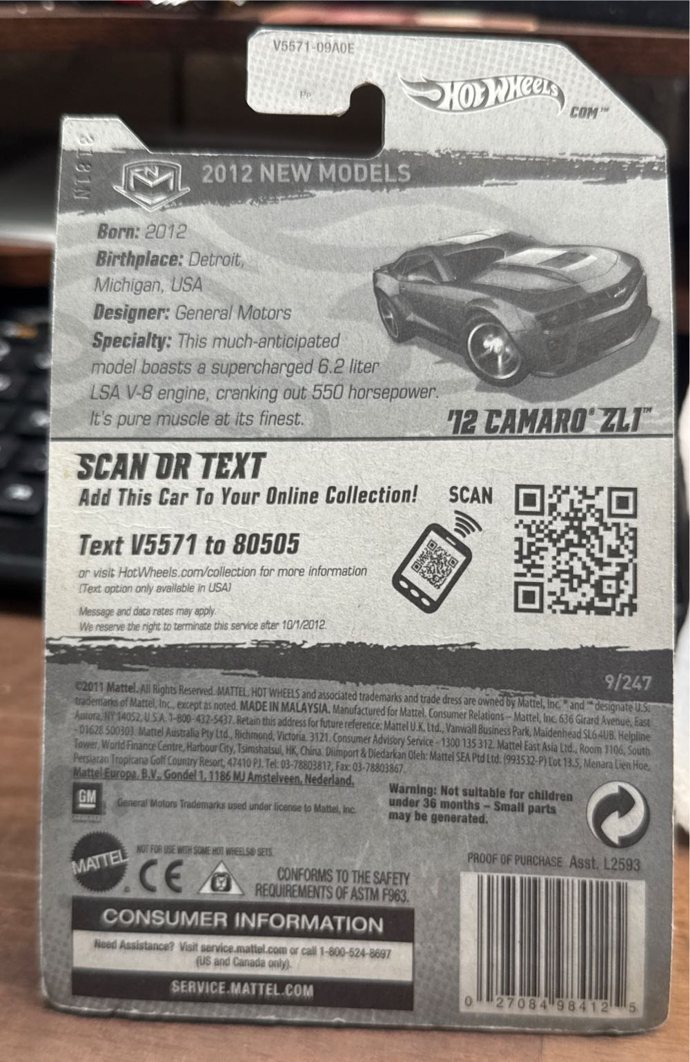 2012 Chevrolet Camaro ZL1 - 2012 New Models toy car collectible - Main Image 3