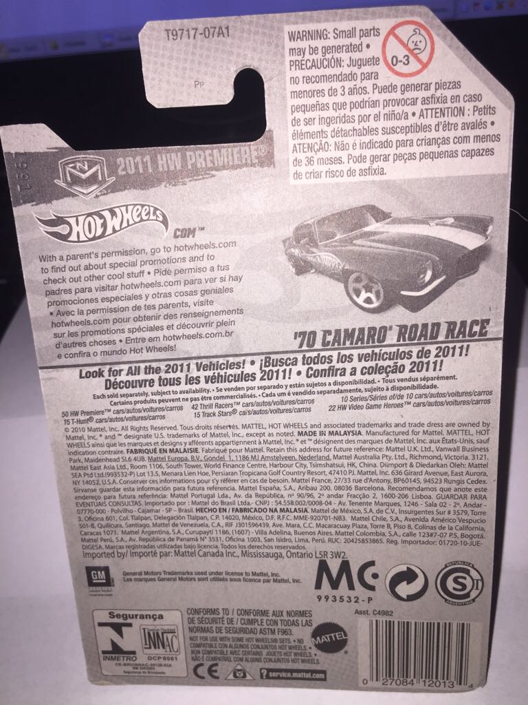 70 Camaro Road Race - 2011 New Models toy car collectible - Main Image 2