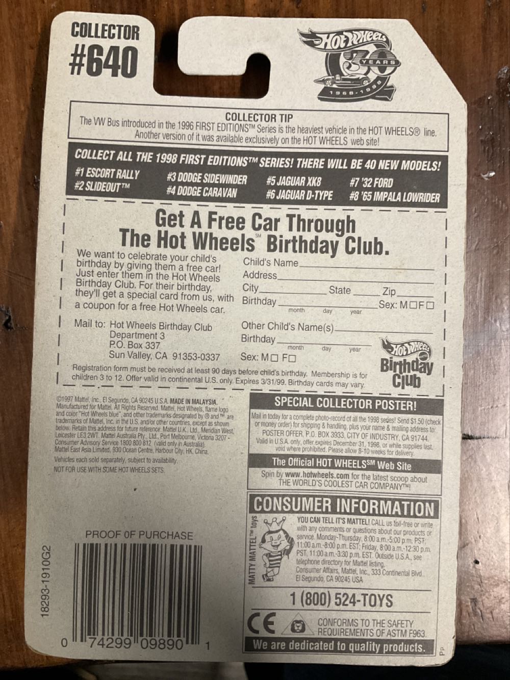 Slideout - 1998 First Editions toy car collectible - Main Image 3