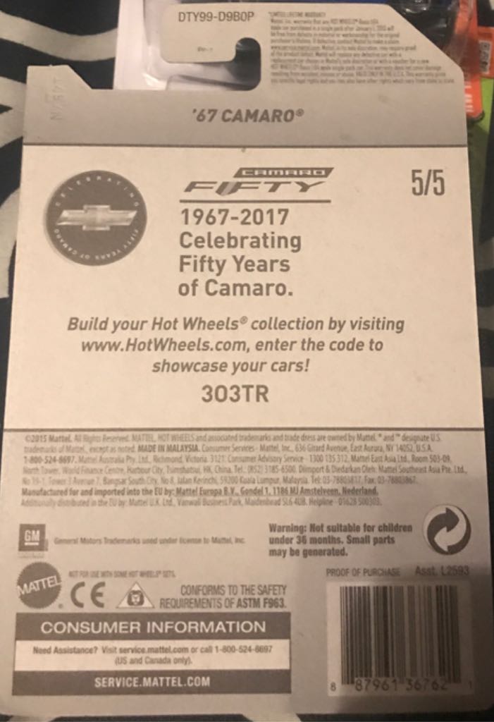 67 Camaro - 17 Camaro Fifty toy car collectible - Main Image 2