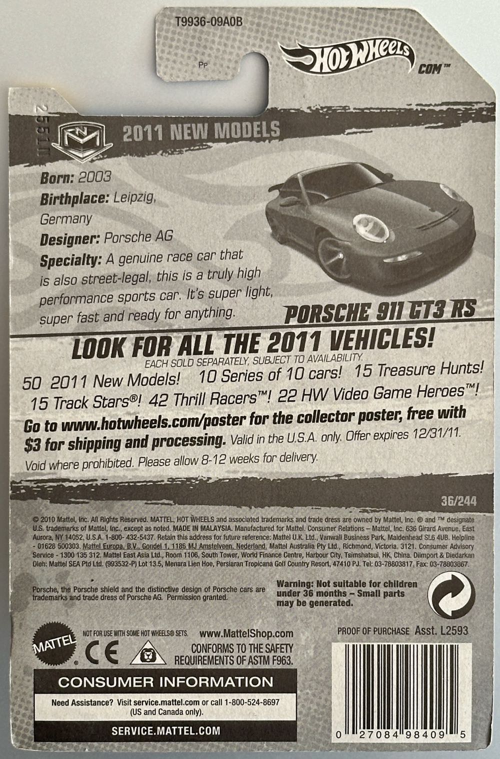 Porsche 911 GT3 RS - HW New Models toy car collectible - Main Image 2