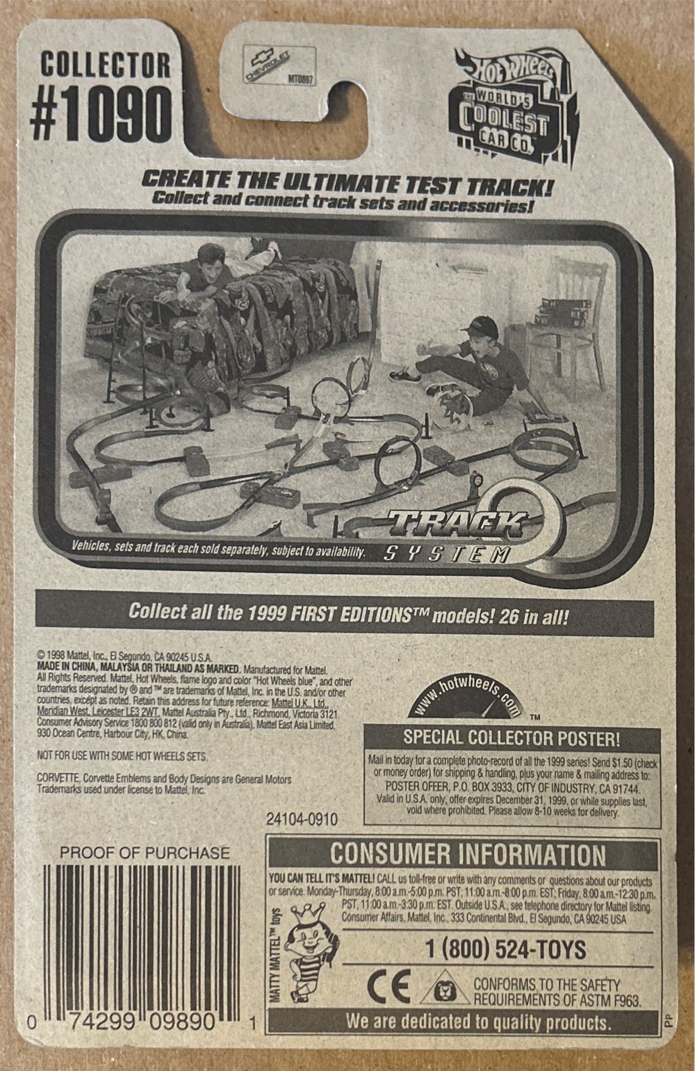 ‘97 Corvette - 1999 Mainline toy car collectible - Main Image 2