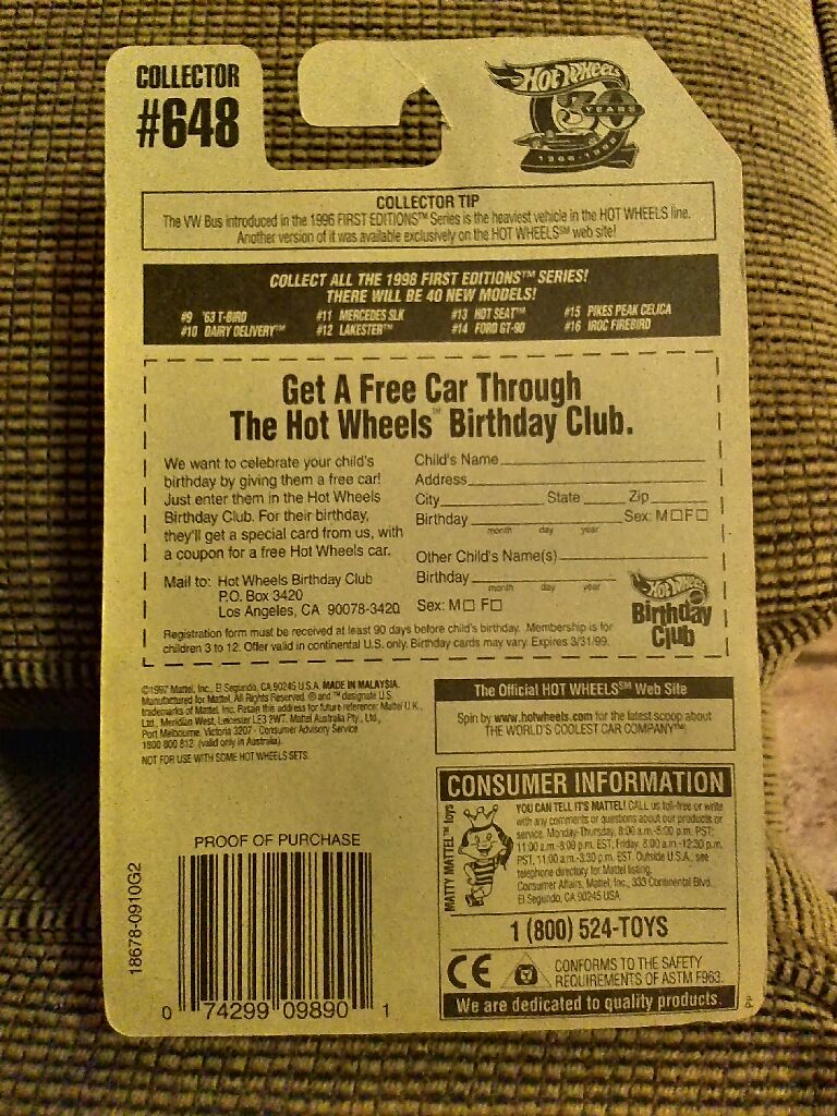 Hot Seat - HW 1998 First Editions toy car collectible - Main Image 2