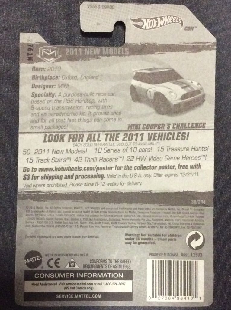 Mini Challenge - 2011 New Models toy car collectible - Main Image 2